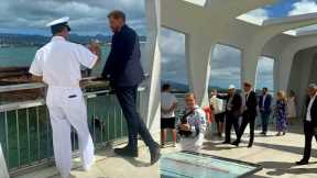 Soldiers Respect! Prince Harry Duke of Sussex Poignant At Pearl Harbor Arizona Memorial Honor Vets
