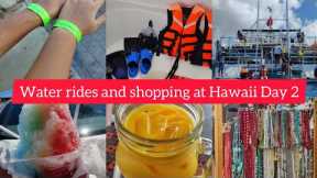 Hawaii Island day 2 | Telugu travel vlog | water rides | street shopping | oahu | dukes marketplace