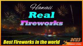 Hawaii New Year's Fireworks 2023 🌈 Real Fireworks ✨ Best Fireworks in the World 🎉 Waipahu, Oahu 🌴