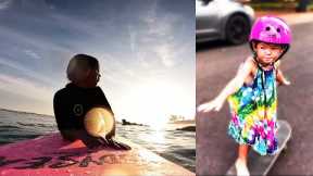Hailey Might Be Better at Surfing Than Alex - Learning to Skateboard // Living in Hawaii Ep 121