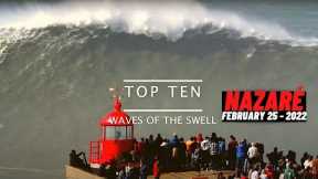 TOP 10 BEST WAVES NAZARE XXXL LARGEST SWELL OF THE SEASON - Surfing Nazaré 2022 February 25th