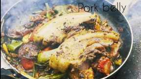 Best Pork belly Ever..!- Forest and river side Cooking..!#porkbelly #porkbrecipe #porkmukbang