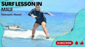 Surf Lesson in Kaanapali-Maui, Hawaii! August 2022 Beginner Waves! #surfing #maui #summer2022 #asmr