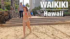 WALKING TOUR | Shopping Area and Beach Walk in Waikiki