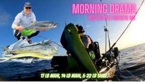 Action Day After Morning Drama!! 17lb &14lb Mahi, 22lb Shibi (Yellow Fin) | Hawaii Kayak Fishing