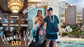 Full Hilton Waikiki Beach Hotel Tour + Musubi Cafe Iyasume & Rainbow Drive-in | Hawai'i 2023! 🌺