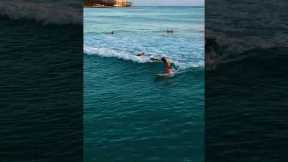 Waikiki Surf 🏄‍♀️ 🌺#waikikibeach #surf #surfing #oahu #hawaii #dji #beach #ocean #love #nature