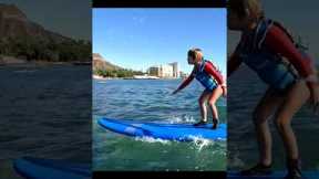 Hawaii: Little Surfer Girl || Kids Surfing Lessons Waikiki #shorts