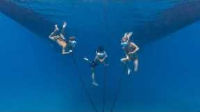 KIDS LEARN TO FREEDIVE. 4 YR Old Touched the Bottom of the Deep Ocean. Lessons Routine for 4yrs old.