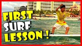 FIRST SURF LESSON OAHU, HAWAII