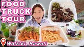 LOCAL FOOD TRUCK TOUR in WAIKIKI! || [Oahu, Hawaii] Garlic Shrimp, Acai Waffles & More!