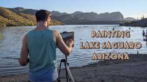Travelling Artist Vlog #8 Painting Lake Saguaro Arizona. Plein Air Tutorial