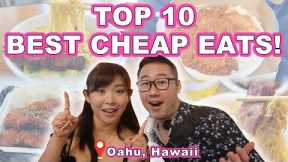 TOP 10 BEST of CHEAP EATS in HAWAII || [Oahu, Hawaii] *Our Top Picks!*