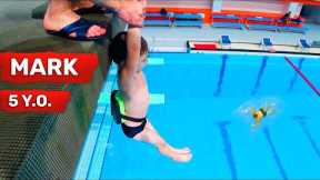 Made my SON FALL OFF a HUGE platform | Jumping from a platform into a swimming pool
