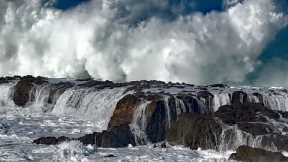 Dangerous Waves Sharks Cove North Shore Hawaii 2Days Before Eddie Aikau Big Wave Surf Contest Waimea