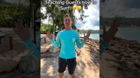 Teaching guests to surf at my surf school @jamieobriensurfexperiencejob #surflessons #hawaii