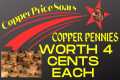 Copper Pennies Worth 4 Cents Each