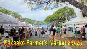 4K Kakaako Farmer's Market on 8/9/25 in Honolulu, Oahu, Hawaii