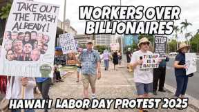 Hawaii Labor Day Protest 2025 at Hawaii State Capital | Workers Over Billionaires | Hawaii Walk |
