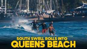 LONG PERIOD SWELL MAGNETS ROLL INTO WAIKīKī BEACH
