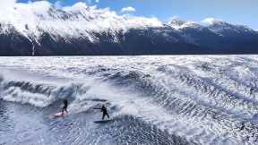 20FT TIDAL BORE MAKES MILE LONG WAVE (ALASKA)