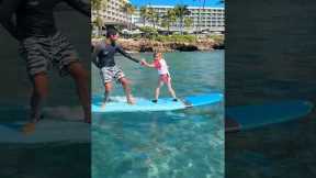 3 kids learn to surf in 10 minutes 😃😳 @jamieobriensurfSchools #hawaii #surflessons