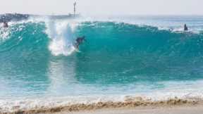 Surfers charge big High Tide morning at The Wedge !!! Fall 2025
