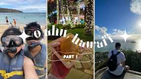 o'ahu, hawai'i travel vlog 🌊  pillbox hike, farmers market, snorkeling, chicken katsu, shave ice 🌺