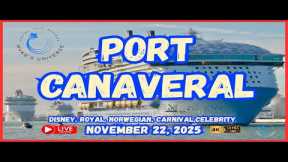 🔴 Port Canaveral 6 SHIP SATURDAY-  Sail-a-way in 4k!