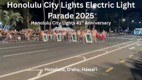 4K Honolulu City Lights Parade 2025 in Honolulu, Oahu, Hawaii