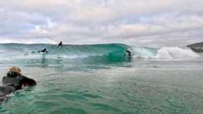 Ocean connected to Overflowing Creek and formed PERFECT surf wave!