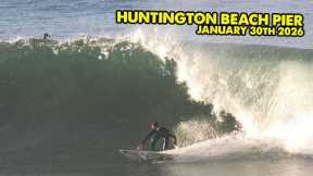 The SWELL IS ROLLING IN At The Huntington Beach Pier! (January 30th 2026)