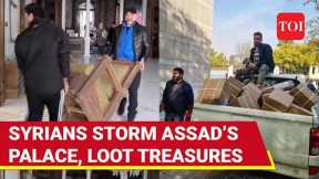Assad’s Palace Set Ablaze, Vandalised; Syrians Raid Banks, Loot ‘Bags Full Of Cash’ | Watch